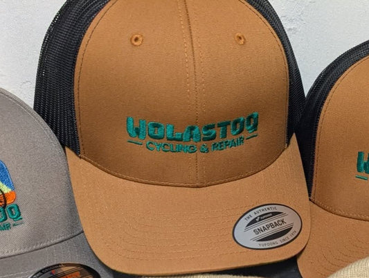 Mesh Trucker Hat - Wolastoq Cycling & Repair Logo
